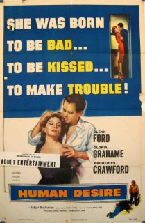 Human Desire Glenn Ford Fritz Lang 1954 Movie Poster 10159