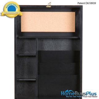 Black Fold Out Convertible Wall Desk Kitchen Spacesaver Corkboard