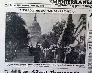 FDR Franklin D. Roosevelt Funeral 1945 WWII Newspaper *