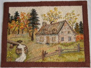  artist executed by skilful artist claire thibault folk art hooked rug