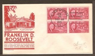 1945 First Day Cover FDC Franklin D Roosevelt FDR