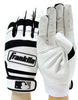 Franklin Player Classic II Leather Pro Batting Gloves Black White