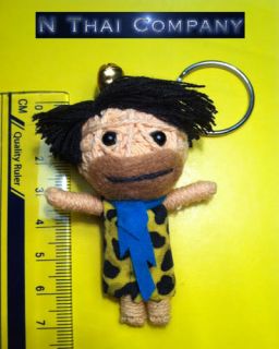 Fred Flinstone Character Voodoo String Doll Keychain Handmade