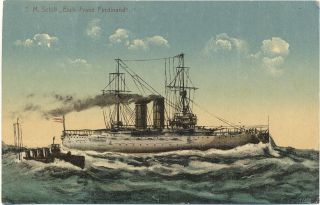 Navy SHIP Erzherzog Franz Ferdinand Used Postcard Shi 2