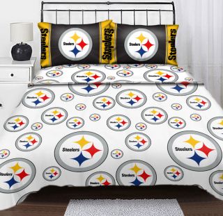  Steelers Logo Twin Sheet Set Football Sheets Sports Bedding