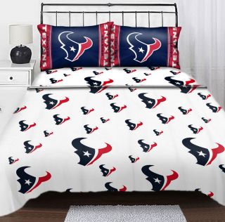  TEXANS Logo TWIN Single SHEET SET   Football Sheets Sports Bedding