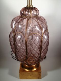 Frederick Cooper Hollywood Regency Mid Century Caged Amethyst Glass