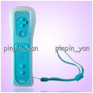 Blue Wii Remote Controller for Nintendo Wii Game Silicone Case Strap