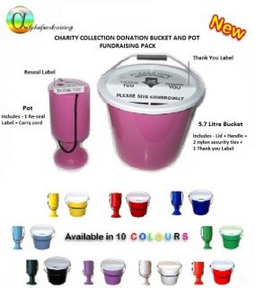 Charity Collection Bucket and Donation Box Pot Fundraising Pack