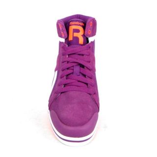 Reebok Ree Funk Womens Suede Leather Hi Topo Lace Up Trainers Purple