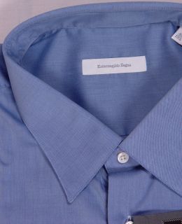Ermenegildo Zegna Shirt $345 French Blue Oxford Dress Shirt 19 1 4 49E