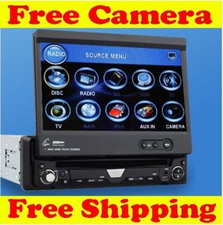  Single DIN Car CD DVD Player Stereo iPod SD TV Free Cam