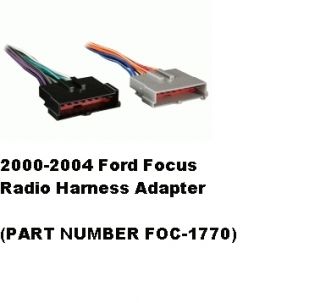  2001 2002 2003 2004 Ford Focus Radio Wiring Harness Adapter