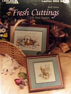  thread cross stitch leaflet, Fresh Cuttings by Paula Vaughan