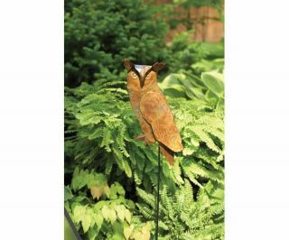  Flamed Copper Owl Garden Stake Accent
