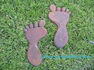  Cast Iron Jesus Foot Print Stepping Stones   Metal Garden & Yard Decor