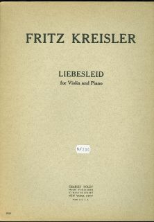 Fritz Kreisler Liebesleid Violin Piano Sheet Music