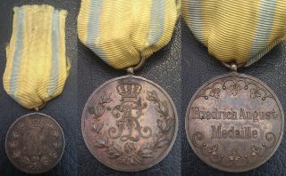 NO4317 German Saxony Friedrich August Bronze Medal Friedrich A