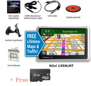 Garmin Nuvi 1350LMT w/ Lifetime Map Updates & Traffic + 2gb sd Card