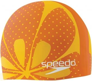 Competition Speedo Silicone Swim Cap Fruit Punch Orange New