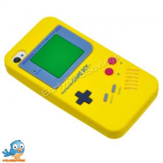 Yellow Game Boy Style Silicone Case Cover Skin for iPhone 4 and 4S 4GS