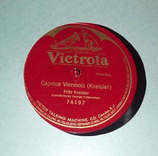 Fritz Kreisler Caprice Viennois Victrola 78 Nice