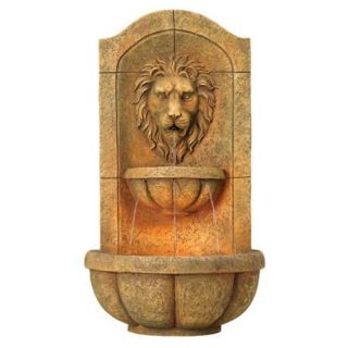majestic lions head gives this indoor/outdoor fountain a noble look