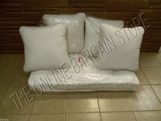 Frontgate Outdoor Bench Loveseat Chair Sofa Cushion 4 Pillow White