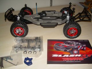  Slash 4wd 4 wheel drive 4x4 Roller chassis with Tires No body red rims