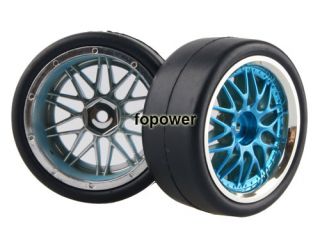 4pcs RC Flat Racing Tires Tyre Wheel Rim Fit HSP HPI 1 10 on Road Car