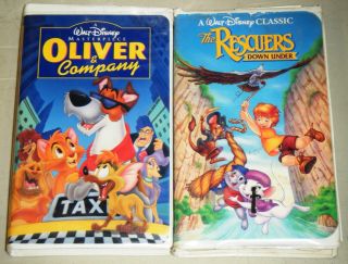 RESCUERS DOWN UNDER & OLIVER & COMPANY Walt Disney Animated VHS Movie