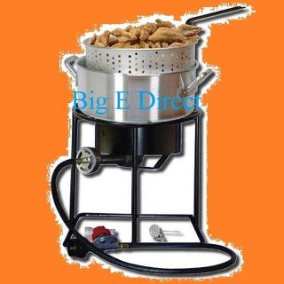  Propane Gas Fish Chicken Deep Fryer Cooker 54000BTU Cast Burner