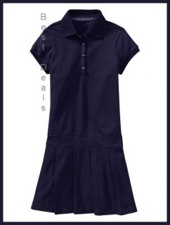 Gap Kids Uniform Girls Polo Pleated Dess Navy Blue New Free Fast
