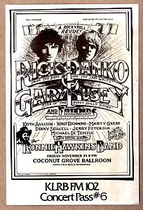 Rick Danko Gary Busey Ronnie Hawkins Concert Pass 1978 Santa Cruz Bill