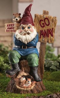  Humorous Mooning Gnome Hanging Over Fence Outdoor Garden Statue Decor