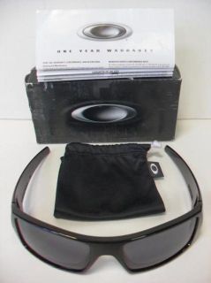 Oakley 03471 Gascan Polished Black Grey Sunglasses Genuine