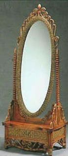  Rattan Victorian Full Length Oval Mirror
