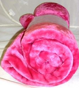 Large Pink Mink Faux Fur Blanket Fleece Throw 127x152cm