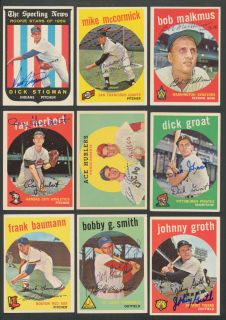 Lot of (150) 1959 Topps Baseball Signed Cards Auto Autograph