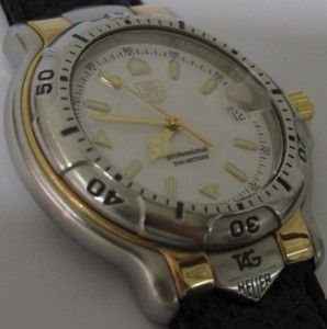 Excellent Mens Tag Heuer 6000 18kt Gold Steel Watch WH1151 K1