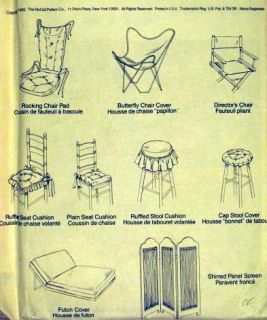 Sewing pattern FUTON COVER CHAIR COVERS & PADS panel screen