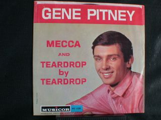 45 RPM Gene Pitney Mecca Jukebox Record Picture Sleeve