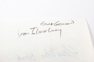 Gale Gordon I Love Lucy Written and Signed Fan Letter JSA