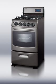 Summit Compact 20 Wide Gas Range w 4 SEALED Burners and 2 62 CU ft