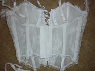 Frederick´s of Hollywood White Bride Wedding Corset Bustier Sequins