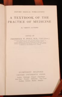 1926 Textbook Practice Medicine Frederick w Price