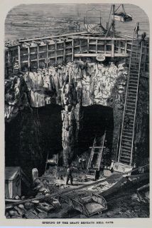 New York City Harbor Hell Gate Blasting 1870s Print