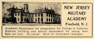  New Jersey Military Academy Freehold College   ORIGINAL ADVERTISING