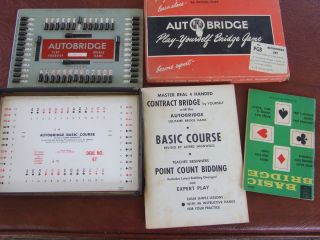 Vintage Auto Bridge game Play Yourself Bridge Game 1959 Complete