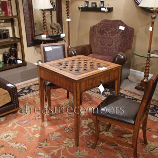 Zebra Wood Game Table Accent End Checkers Backgammon